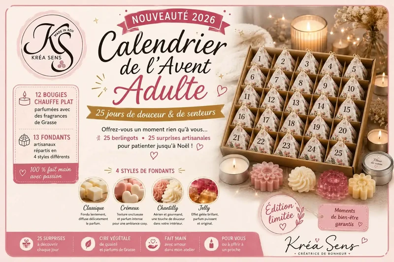 Calendrier de l’Avent Adulte 2026 ( bougies + fondants )