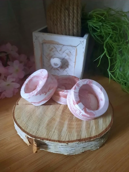 Bougeoir  Effet Marbré Terracotta